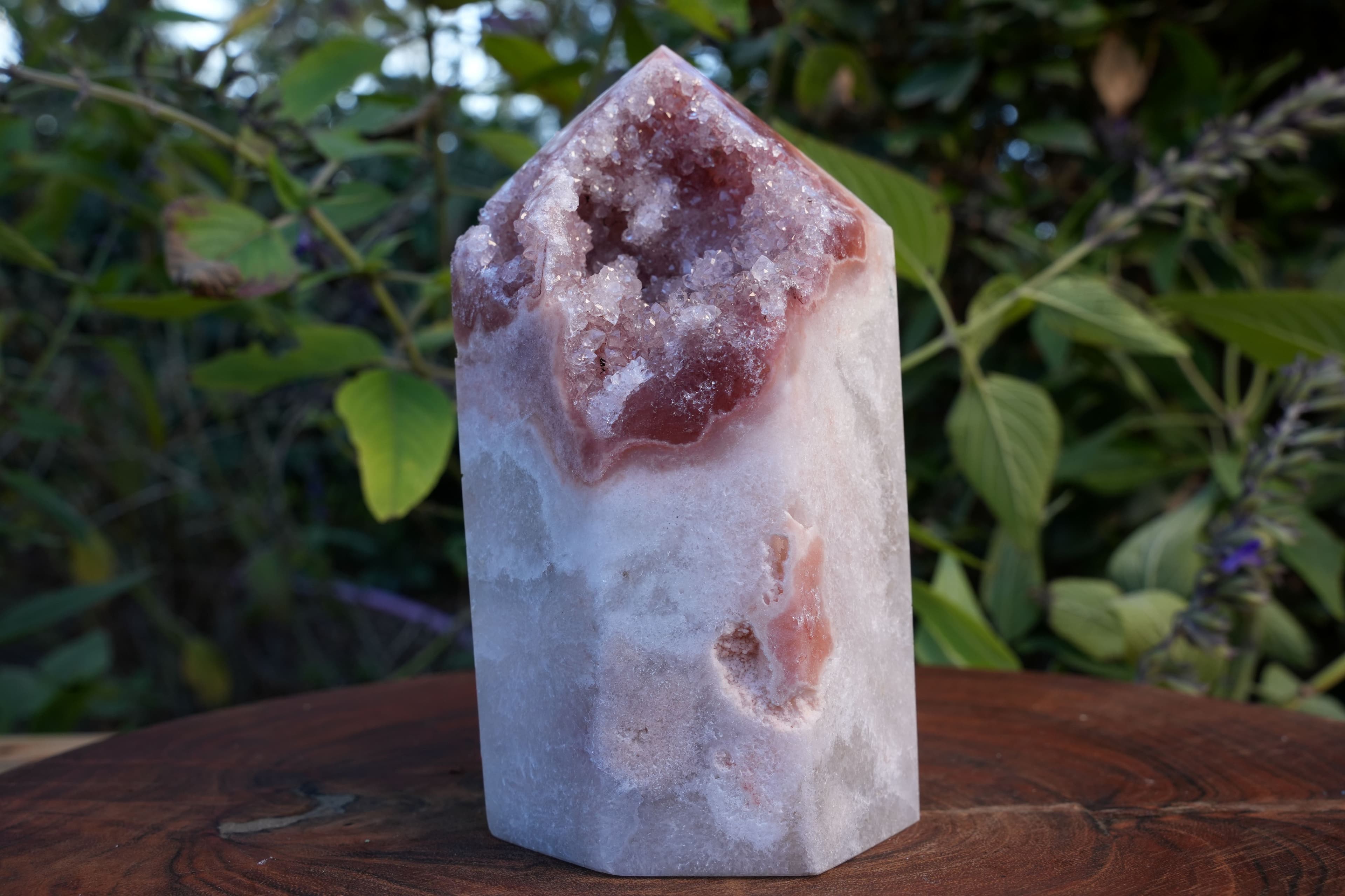 AA Grade Druzy Pink Amethyst Tower | Reiki Infused