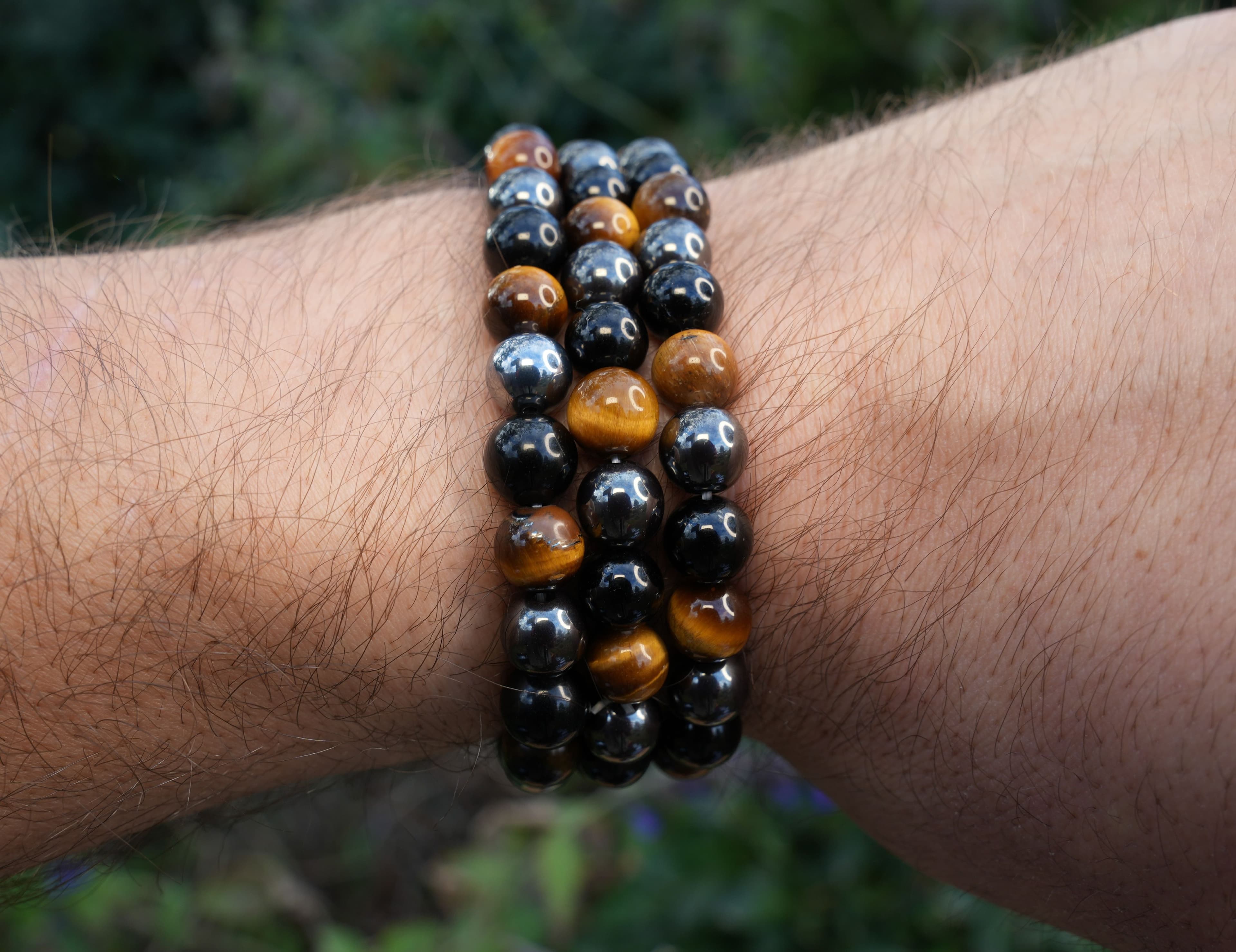 (Free Gift, spend over $250) Tigers Eye, Black Tourmaline & Hematite Bracelet | Reiki Infused